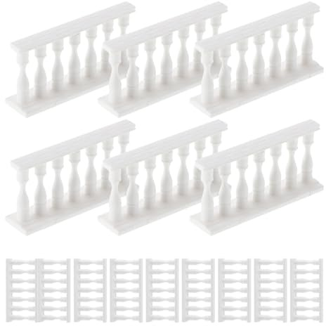 GARVALON 15 Piezas Mini Vallas de Resina de Color Claro para Casas de Muñecas, Cercas Decorativas de Jardín en Miniatura para Proyectos de Diorama y Accesorios de Juego