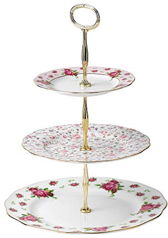 Royal Albert Modern Vintage NCRWTW25867 3 Tier Cake Sand, White, Fine Bone China
