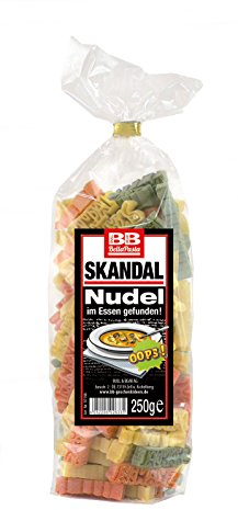 Bull & Bear bunte Skandal Nudeln, 250g, Motivnudeln aus Hartweizengrieß, handgefertigt in deutscher Manufaktur, Pasta Geschenk