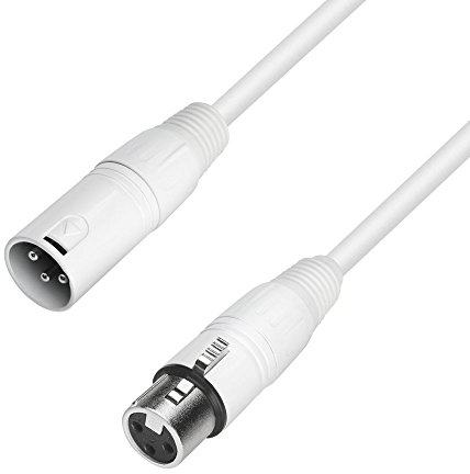 Adam Hall Cables 4 STAR MMF 1000 SNOW - Mikrofonkabel, 3-Pol XLR male auf 3-Pol XLR female, weiß, 10m