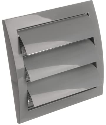 Ø 100mm Grille de Ventilation avec Moustiquaire - Grill D'aération avec Lamelles Mobiles - Plastique ABS Gris