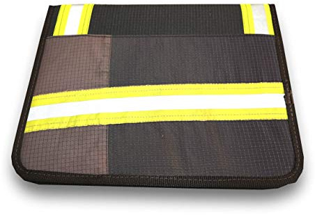 Roter Hahn 112 | Hochwertige Feuerwehr Schreibmappe aus Alter Feuerwehrkleidung | PBI Gold oder Navy HUPF | Organizer Konferenzmappe (Navy Hupf)
