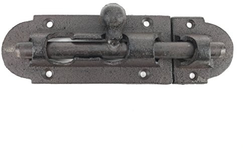 Crispe Türriegel, Bolzenriegel, Gartentor Riegel aus Gusseisen, für Türen, Tore, Fenster, Länge 20 cm