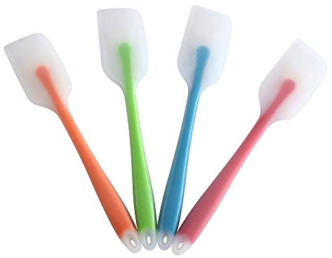 HiramWare Set di 4 spatole in silicone, resistenti al calore, flessibili, con nucleo in acciaio inox, per uso alimentare, ottima presa, senza cuciture, resistenti, senza BPA, lavabili in lavastoviglie