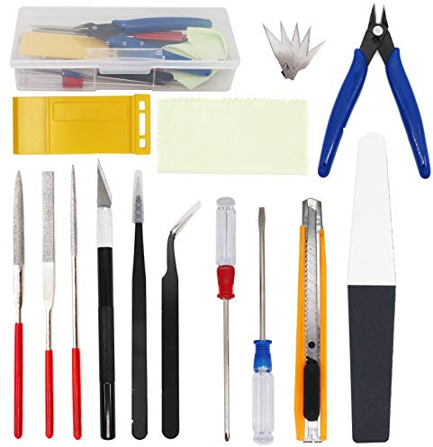 binifiMux 18 pezzi Artigianato Modello Base Tool Kit, Hobby Building Tools Set con Hobby Clippers Modello Pinzette per Modello di Plastica Auto Casa delle Bambole