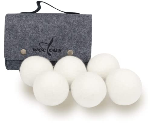 Woolous – Juego de 6 Bolas de Secado de Lana Reutilizables XL – Bolas de Secado de Oveja de Nueva Zelanda – Bolas de Secado Naturales Reducir Las Arrugas y Reducir