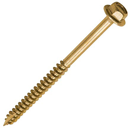 TIMCO Advanced Coach Screw | Hex Flange Head | Slash Point | Yellow | 6.0 x 80 | Box of 100 (680SCSY)