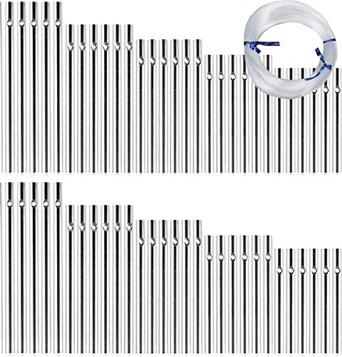 60 Pieces Wind Chime Tubes Parts Supplies Windchime String Metal Tubes for Crafts DIY Wind Chimes for Adults Arts and Crafts
