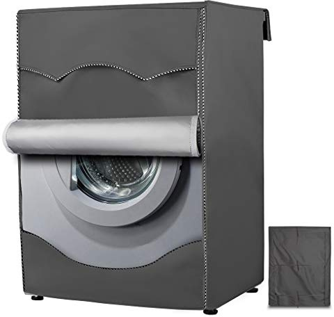 Washing Machine Cover/Dryer Cover,Fit for Most 7.5-12KG. Front-loading Machine,Cover on 4 Sides-Maximum Protection(Gray，W27 D33 H39 inches)