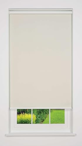 Linen Avenue Customizable Cordless Blackout Sierra Collection Roller Shade, Beige 30 to 35 W X 66 H (Arrives 1/4 Narrower)