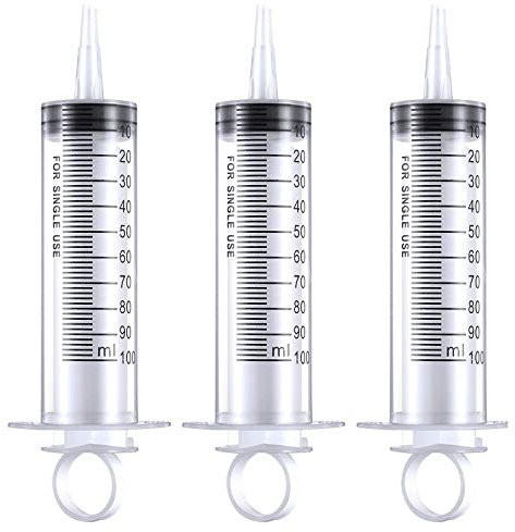 Gebildet 3pcs 100ml Grande Seringue Plastique Seringue de Dosage avec Poignée Annulaire pour Laboratoire Scientifique et Industriels