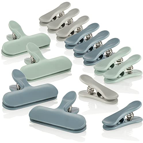 COM-FOUR® 14x clip di chiusura - clip di chiusura per sacchetti e sacchetti per alimenti - clip di chiusura - clip di chiusura per sacchetti per sigillare e mantenere freschi