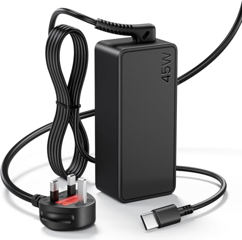Polerty 45W USB-C Charger for Lenovo Laptop & Nintendo Switch, UK Plug | Fully powers Nintendo Switch (39W draw, well within our 15V/3A output); also fits Lenovo ADLX45YAC3A & similar part numbers.
