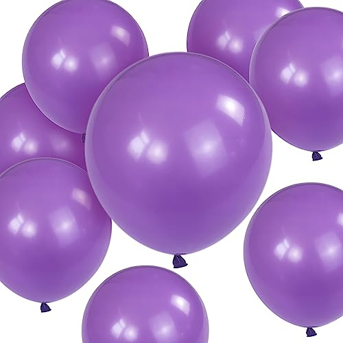 Palloncini viola da 30.5 cm, confezione da 50 palloncini in lattice resistente e ispessito, per feste di buon compleanno, baby shower eventi accessori (palloncini viola, 50 pezzi 30.5 cm)