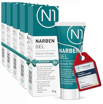 N1 Narbensalbe 5x19 g - Narbengel und Narbencreme aus der Apotheke | Für neue und alte Narben nach Operation, Verbrennung oder Akne - reduziert sichtbare Narben, auch im Gesicht und Körper