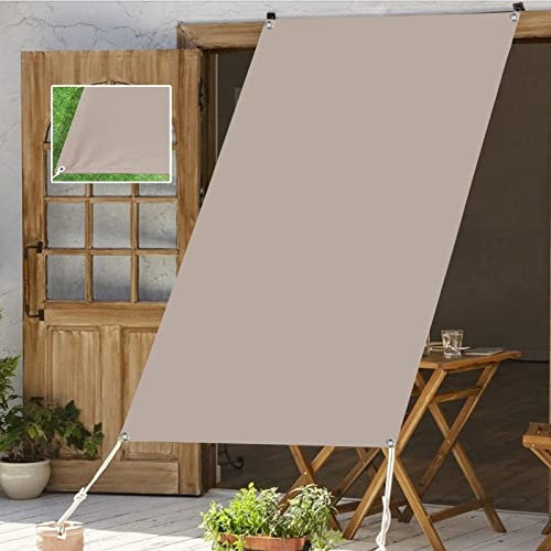 RAINCL Tenda A Vela Parasole Rettangolo Impermeabile，PES Poliestere Ventilazione Crema Solare All'aperto Tenda con Occhiellato for Copertura Pergola in Legno del Patio，62 Dimensioni (Color : Khaki,