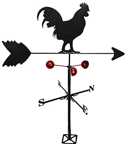 Girouette Coq en Acier Inoxydable Girouette Durable Rétro Indicateur De Direction du Vent Scène De Ferme Piquet De Jardin Girouette Outils De Mesure