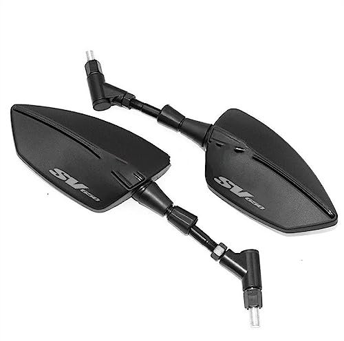 COGNOO Motorrad Lenkerendenspiegel Für Suzu&ki Für SV 650 Für SV650X Für SV650/S Alle Jahre Schraubengewinde Links Rechts Rückspiegel Motorrad Rückspiegel(Black)