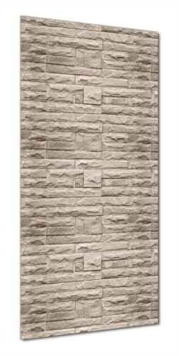 Wallario Selbstklebende Duschrückwand 80 x 200 cm mit Motiv Steinwand grau-braun - Wandverkleidung Fließenersatz mit Hochglanzlaminat in Glasoptik