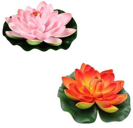 ABOOFAN 2sets Kreative Künstliche Teich Blumen Lebensechte Lotus Decor Seerose Für Garten 2 Stücke * 2