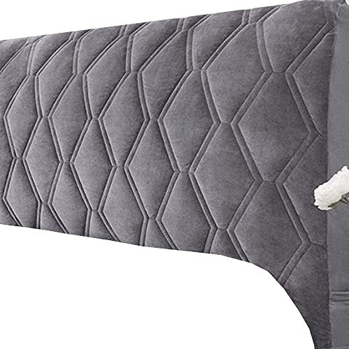 Generisch Kopfteilbezug Bett 180/140/200/160/220 Gepolsterte Bettkopfteilbezüge Boxspringbett Kopfteilbezug Samt Beige Braun Kopfteilbezug Hussen Bettkopfbezug