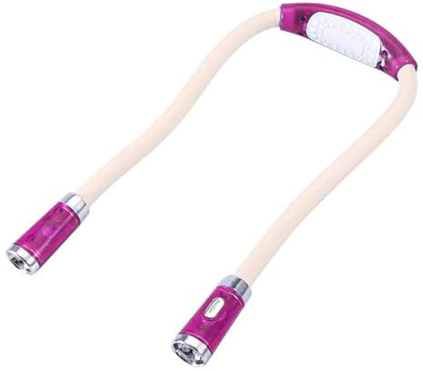 Luce LED flessibile regolabile per leggere, lavorare... a mani libere da appendere al collo, rosa