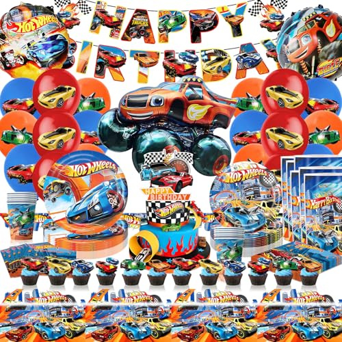 108 Addobbi Compleanno - Decorazioni Cartoon per Festa con Banner, Piatti, Tovaglioli, Palloncini in Alluminio per Bambini