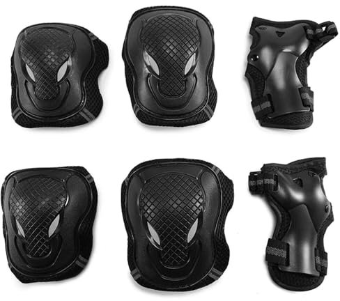 Genouillère Travail Ensemble D'équipement De Protection 6 En 1, Genouillères, Coudières, Protège-poignets, Protection De Sécurité Pour Vélo Et Scooter Genouillere Danse(M)