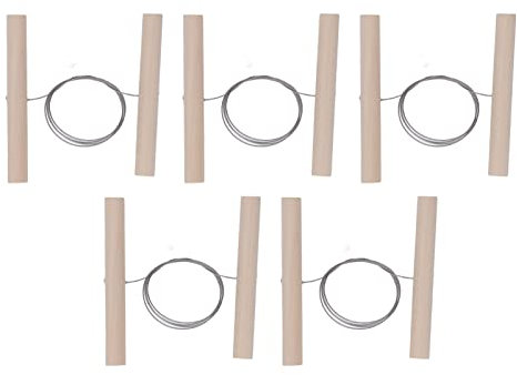 Baxnore 5PCS Clay Cutting Wire, Cheese Wire Cutter with Wooden Handles, Stainless Steel Twisted Wire, Clay Wire Cutter for Sculpture Crafts