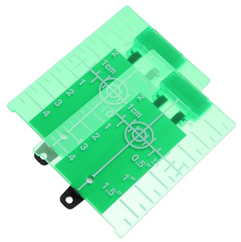 DOITOOL 2 Stück Grüne Bodenlaserplatte Mit Ständer Und Magnetbefestigung Messskala Mit Metrischen Und Imperialen Einheiten Verbesserte Sichtbarkeit Von Laserlinien Und Punkten Bei Hellem l