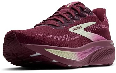 Brooks Women’s Ghost 17 Neutral Running Shoe - Burgundy/Pink/Green - 8 Medium
