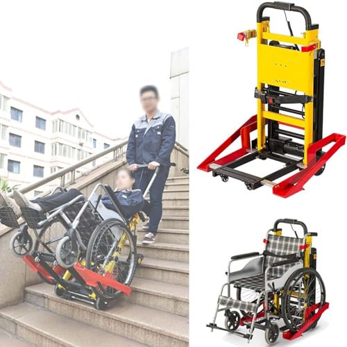 Elektrischer Treppensteiger-Rollstuhl, tragbares, faltbares Design für Innen- und Außenmobilität, verbessert die Zugänglichkeit auf Treppen