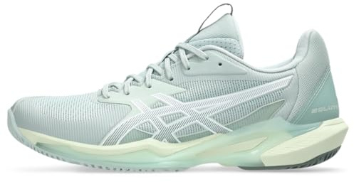 ASICS Women's Solution Speed FlyteFoam 3 Tennis Shoes, 8.5, Lichen Rock/White