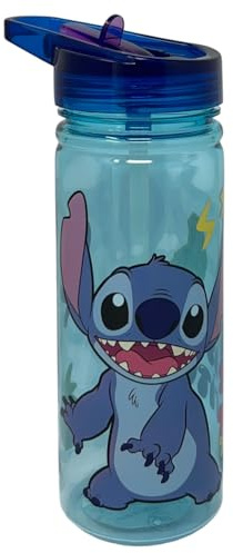 CARTOON Borraccia in tritan Stitch Disney ecozen con beccuccio ripiegabile bottiglia per bambini 580 ml BPA Free