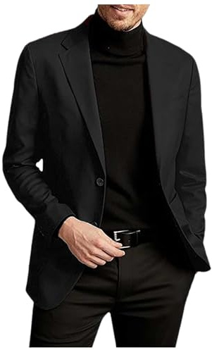 Generisch Anzug Anzughose Business Casual Mode für Herren: EIN vielseitiges, einfarbiges Sakko für den Alltag (Black, XXL)