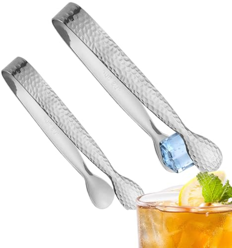 Opilroyn Pinze per ghiaccio per congelatore | 2 pinze in acciaio inossidabile per afferrare il bar | Pinze per bocconcini per feste - Marshmallow Casa Bartender Tè Bevitore Caffè Amante Panettiere