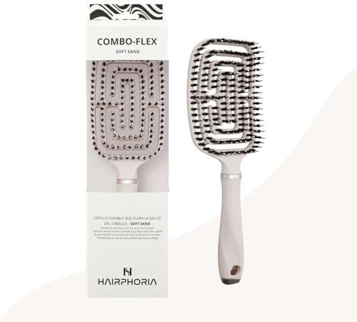 Hårborste naturlig vildsvin och nylon hårborste set med 3 färger (mjuk sand) HAIRPHORIA