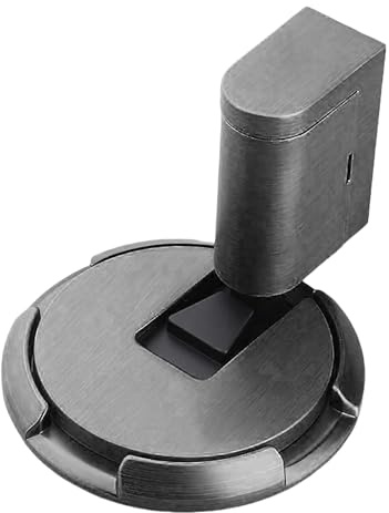 Türstopper Boden Kleben, Verstellbar und Ohne Bohren, Selbstklebender Magnetischer Türpuffer mit Starker Kleberückseite, Geeignet für Türen, Böden und Wände (Grau)