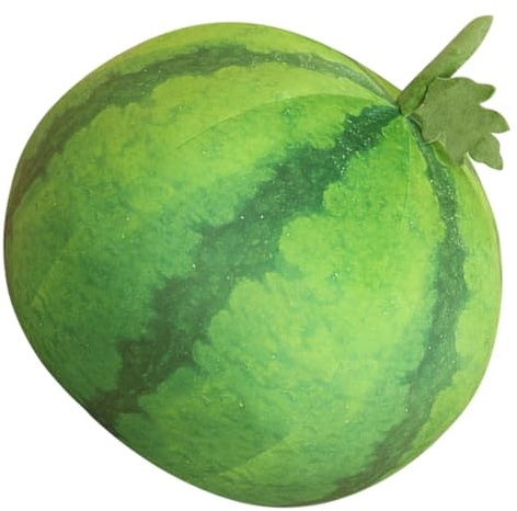 Gogogmee Coussin de Pastèque Rembourré en Tissu Coton 25 Cm, Oreiller Doux à Câliner, Peluche Décorative pour Canapé Salon, Oreiller Fruit Moelleux Présent Fête