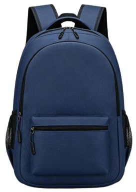 Damryggsäck unisex fritidsväska, hög densitet, slät dragkedja, blå, Siehe Beschreibung, Se beskrivning