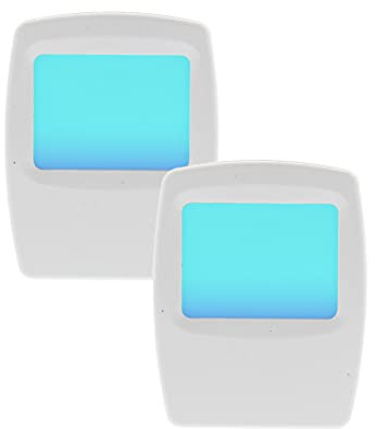 Amerelle Always-On Blue Night Light, 2 Pack (71282) - Slim, Plug-in, LED Light with a Soft, Cool Blue Glow - Suitable for Bedrooms, Bathrooms, Hallways, Kitchen, or Nursery