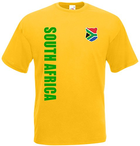 Südafrika T-Shirt WM-2026 Trikot Wunschname Nummer South Africa Fanshirt Fussball Gelb XL