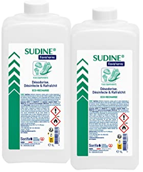 Sudine-Eco-Recambio para spray sanitador de zapatos, botella de 1 litro