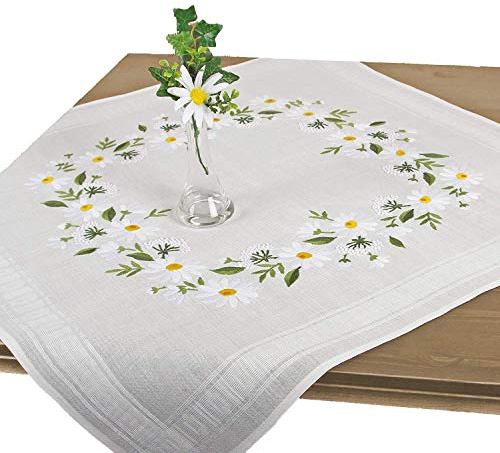 Stickförpackning MARGERITALblommor, dukset förtecknade för stickning, blommor stickset med platta och stavpinnar för självhäftande