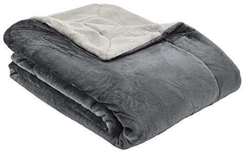 s.Oliver Doublesoft Kuscheldecke 150x200 - super kuschelig & warm, Polyesterflausch Decke grau hellgrau