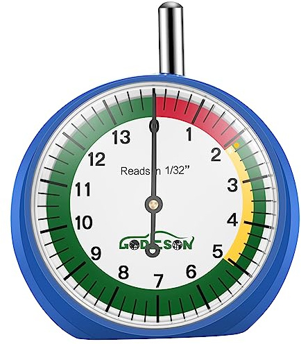 GODESON Dial Type Tire Tread Depth Gauge 88703 Professional for Motorcycle, car,Truck and Bus