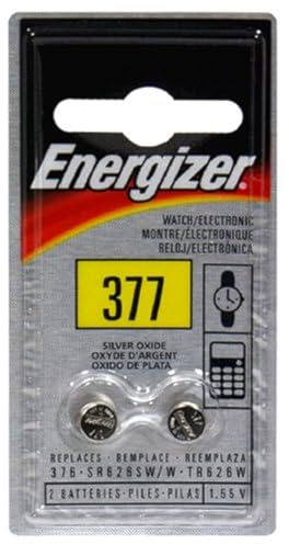 Energizer Watch/Electronic Batteries, 1.55 Volts, 377, 2 Batteries