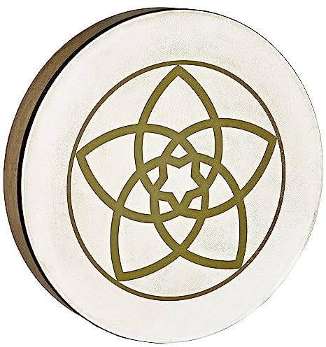 Sonic Energy Handtrommel Venusblume – 40,6 cm – Schamanische Rahmentrommel mit Ziegenfell – Für Meditation, Klangreisen, Percussion (HD16WB-VF)