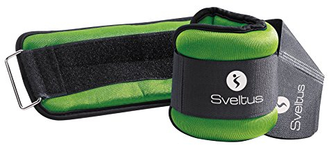 Sveltus 0942_1 kg — Gewichtete Armbänder — 1 kg Lycra (das Paar — 1 kg x 2) — Grün