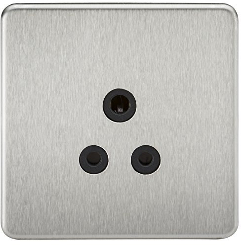 Knightsbridge SFAV5ABC Screwless 5A Unswitched Socket-Brushed Chrome with Black Insert